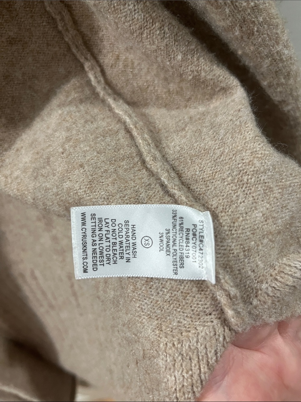 Cyrus XS Cozy Open-Front Long Cardigan Sweater Beige Wool Blend - Picture 3 of 14